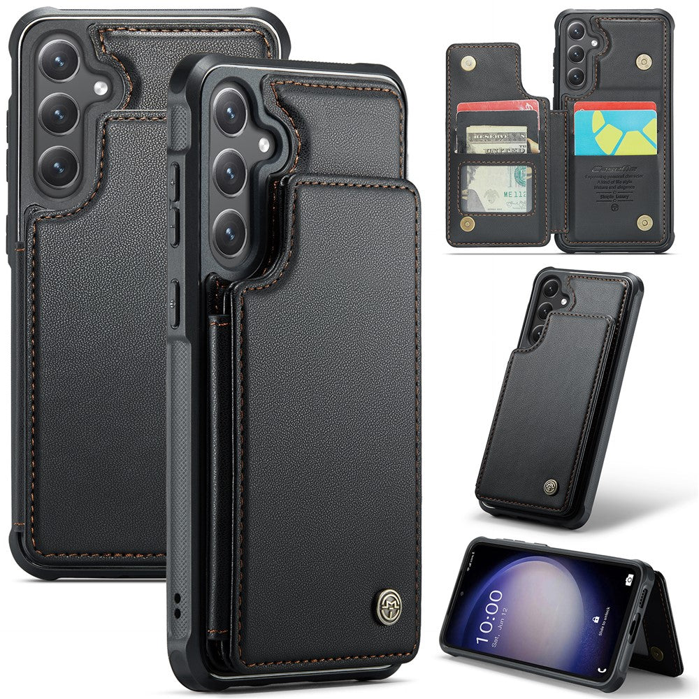 Til Samsung Galaxy S23 FE telefoncover CASEME C22 læderbagcover med RFID-blokerende kortpladser