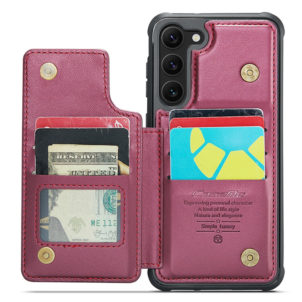 For Samsung Galaxy S23+ Phone Case CASEME C22 Leather Back Cover with RFID Blocking Card Slots
