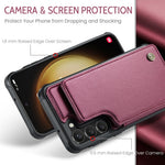 For Samsung Galaxy S23+ Phone Case CASEME C22 Leather Back Cover with RFID Blocking Card Slots