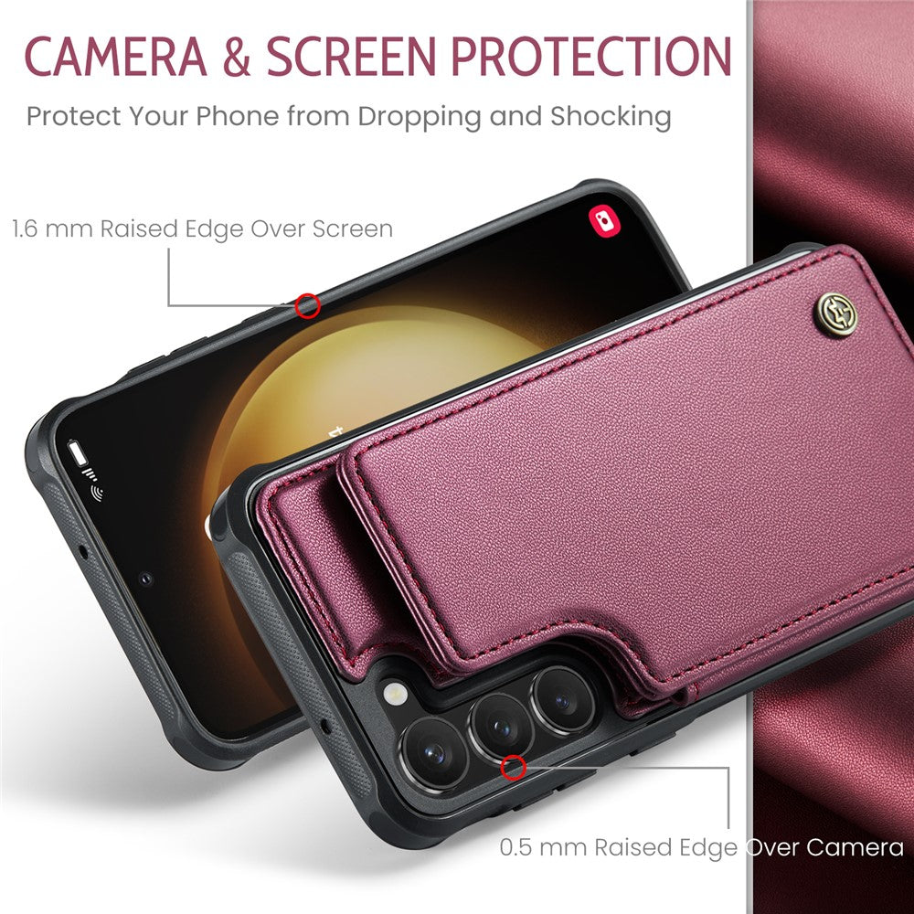 For Samsung Galaxy S23+ Phone Case CASEME C22 Leather Back Cover with RFID Blocking Card Slots