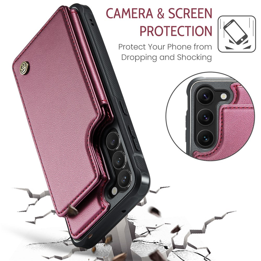 For Samsung Galaxy S23+ Phone Case CASEME C22 Leather Back Cover with RFID Blocking Card Slots