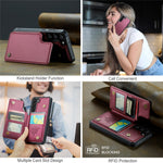For Samsung Galaxy S23+ Phone Case CASEME C22 Leather Back Cover with RFID Blocking Card Slots