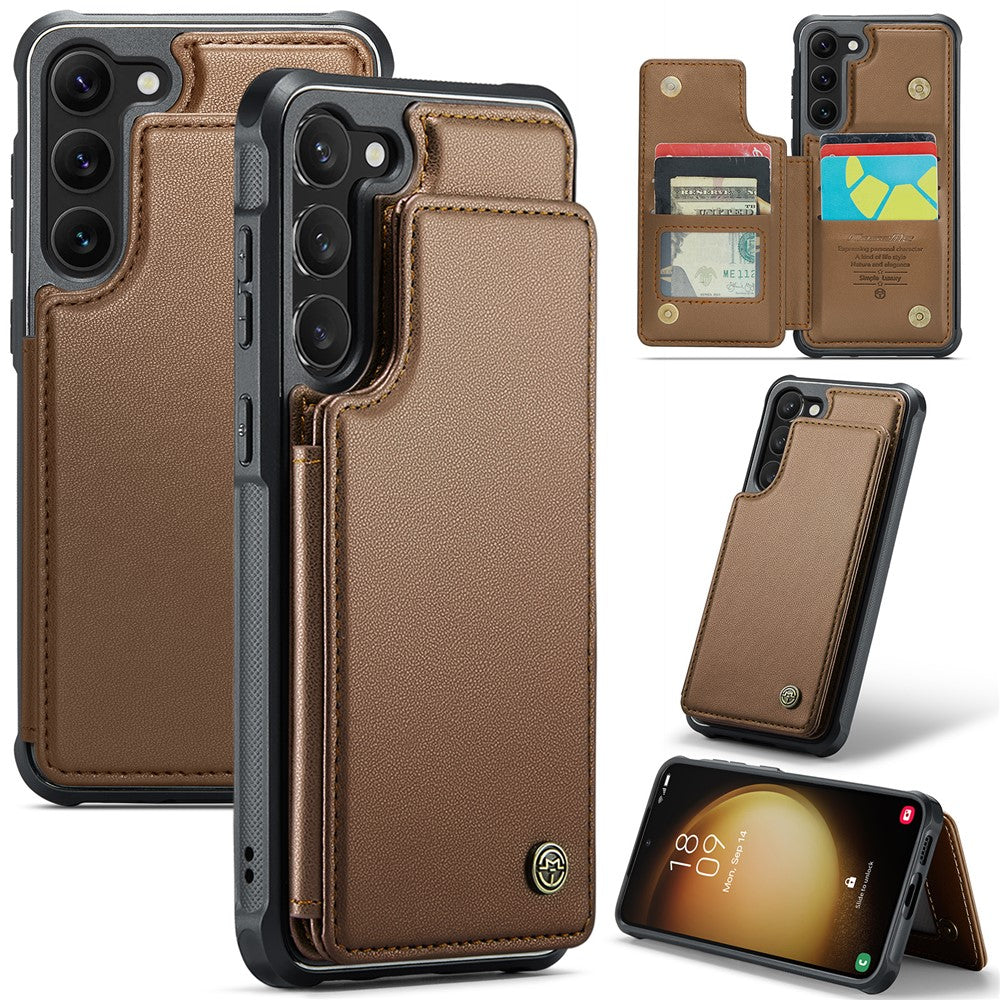 For Samsung Galaxy S23+ Phone Case CASEME C22 Leather Back Cover with RFID Blocking Card Slots