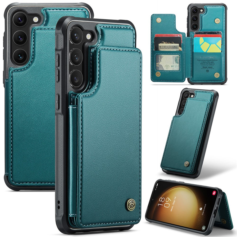 For Samsung Galaxy S23+ Phone Case CASEME C22 Leather Back Cover with RFID Blocking Card Slots