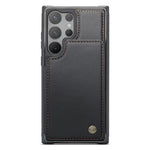 Til Samsung Galaxy S23 Ultra telefoncover CASEME C22 læderbagside med RFID-blokerende kortpladser