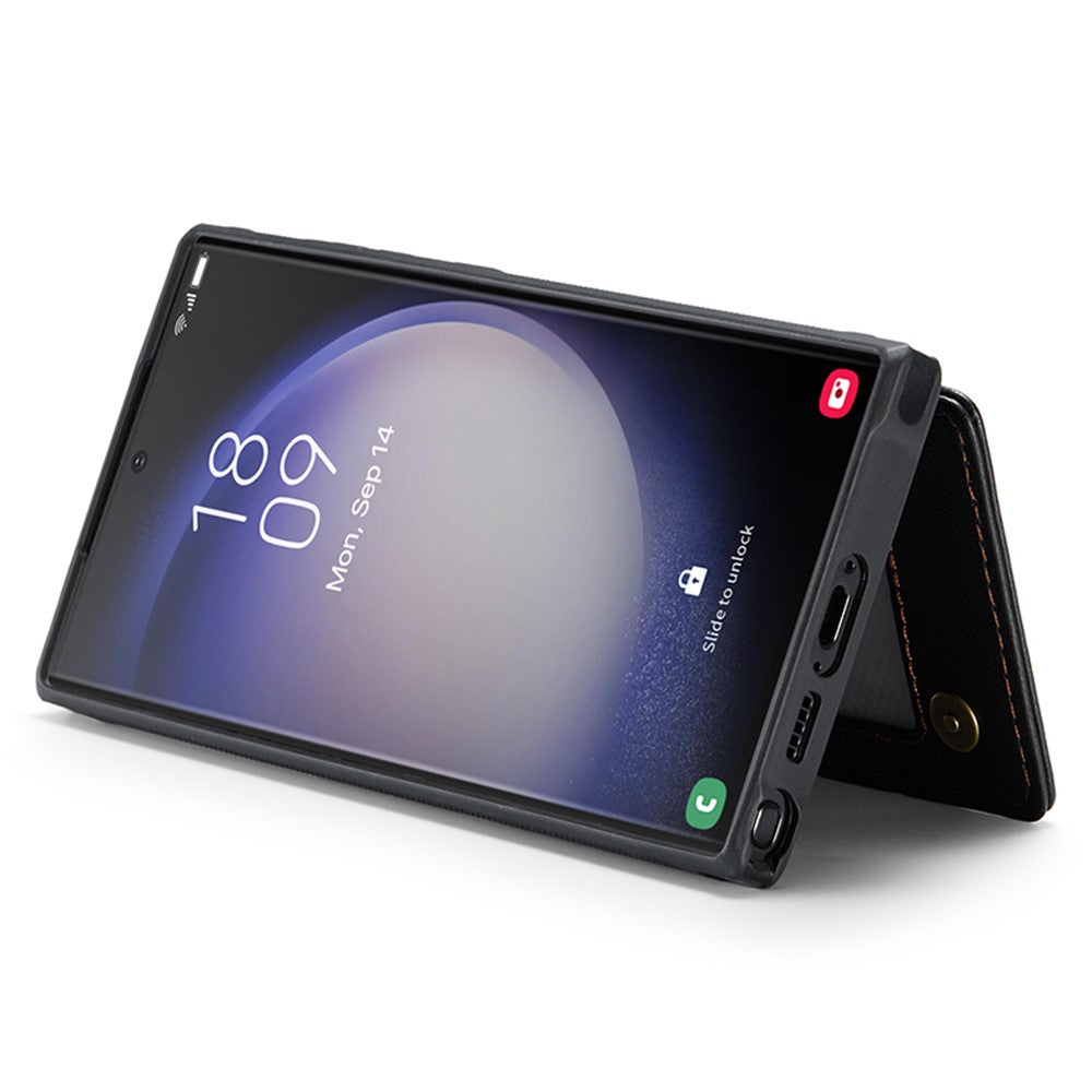 Til Samsung Galaxy S23 Ultra telefoncover CASEME C22 læderbagside med RFID-blokerende kortpladser