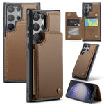 Samsung Galaxy S23 Ultra mobilskal CASEME C22 Läderbaksida med RFID-blockerande kortplatser