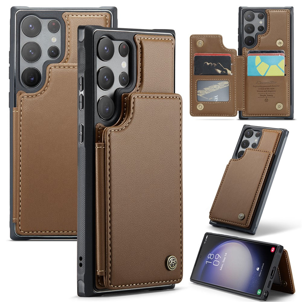 Samsung Galaxy S23 Ultra mobilskal CASEME C22 Läderbaksida med RFID-blockerande kortplatser