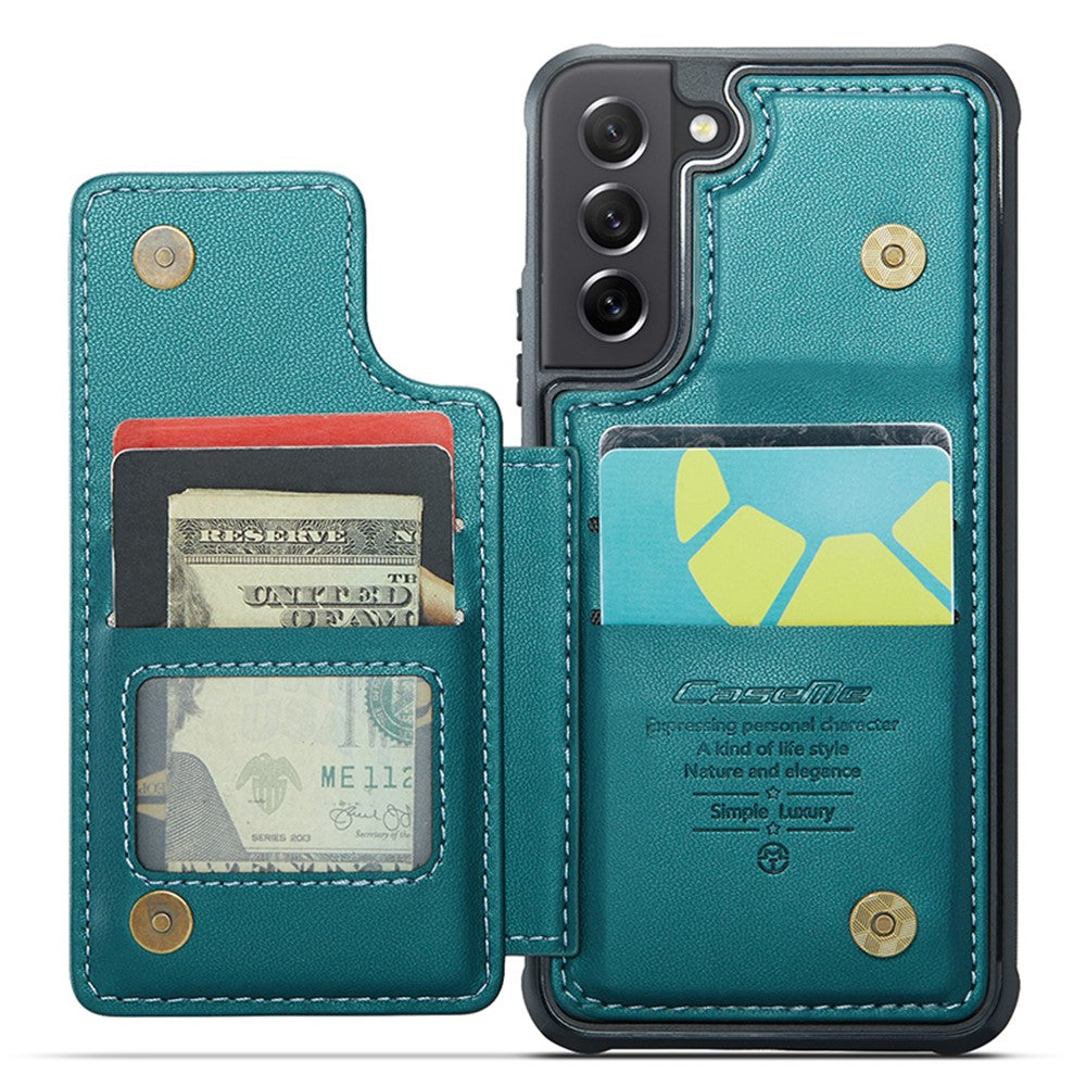 For Samsung Galaxy S21 FE 5G Phone Case CASEME C22 Leather Back Cover with RFID Blocking Card Slots