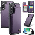 For Samsung Galaxy S21 FE 5G Phone Case CASEME C22 Leather Back Cover with RFID Blocking Card Slots