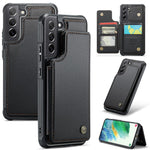For Samsung Galaxy S21 FE 5G Phone Case CASEME C22 Leather Back Cover with RFID Blocking Card Slots