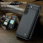 For Samsung Galaxy S21+ 5G Phone Case CASEME C22 Leather Back Cover with RFID Blocking Card Slots