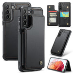 For Samsung Galaxy S21+ 5G Phone Case CASEME C22 Leather Back Cover with RFID Blocking Card Slots
