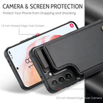 For Samsung Galaxy S21+ 5G Phone Case CASEME C22 Leather Back Cover with RFID Blocking Card Slots