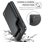 For Samsung Galaxy S21+ 5G Phone Case CASEME C22 Leather Back Cover with RFID Blocking Card Slots