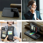For Samsung Galaxy S21+ 5G Phone Case CASEME C22 Leather Back Cover with RFID Blocking Card Slots