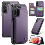 For Samsung Galaxy S21+ 5G Phone Case CASEME C22 Leather Back Cover with RFID Blocking Card Slots