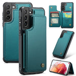 For Samsung Galaxy S21+ 5G Phone Case CASEME C22 Leather Back Cover with RFID Blocking Card Slots