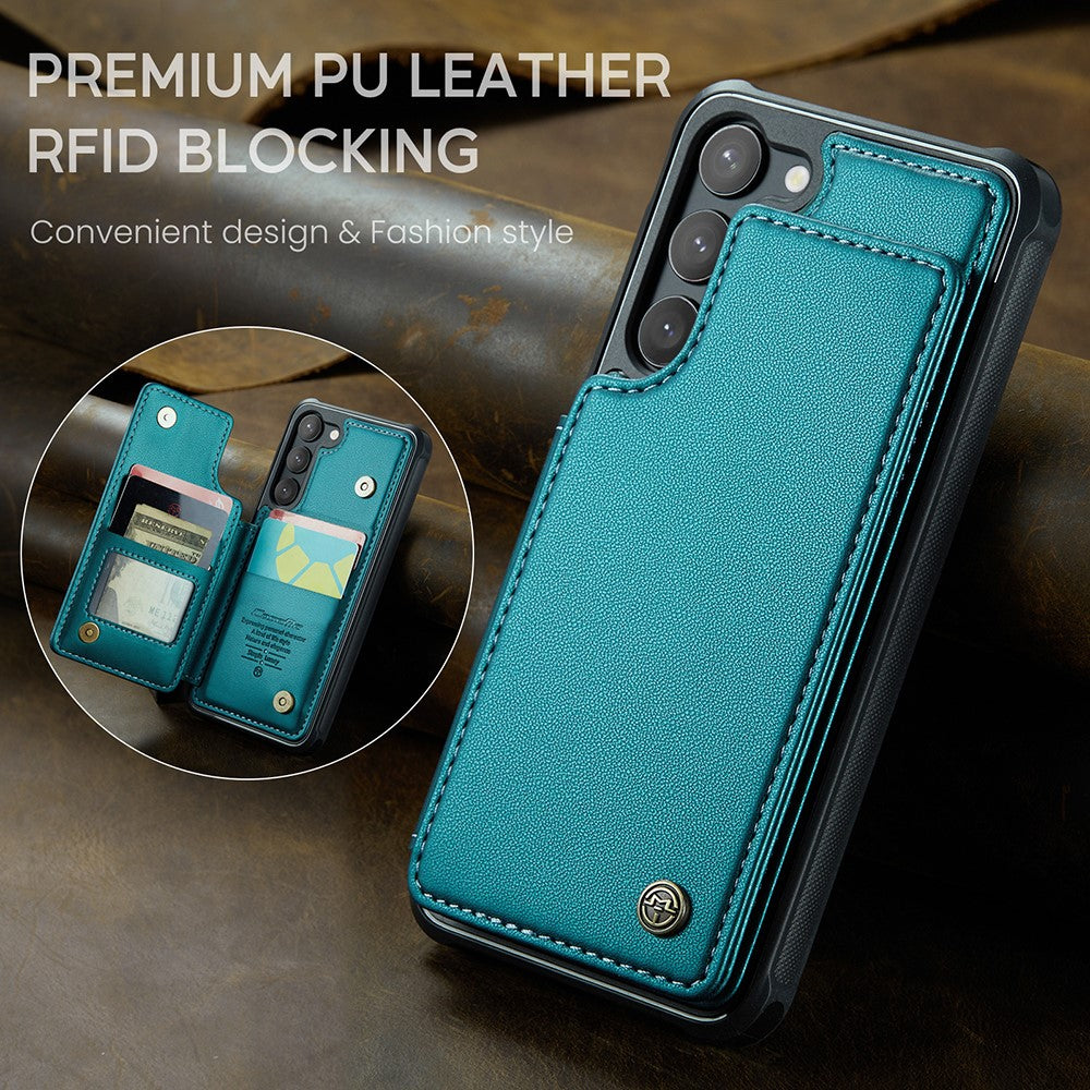 For Samsung Galaxy S23 Phone Case CASEME C22 Leather Back Cover with RFID Blocking Card Slots