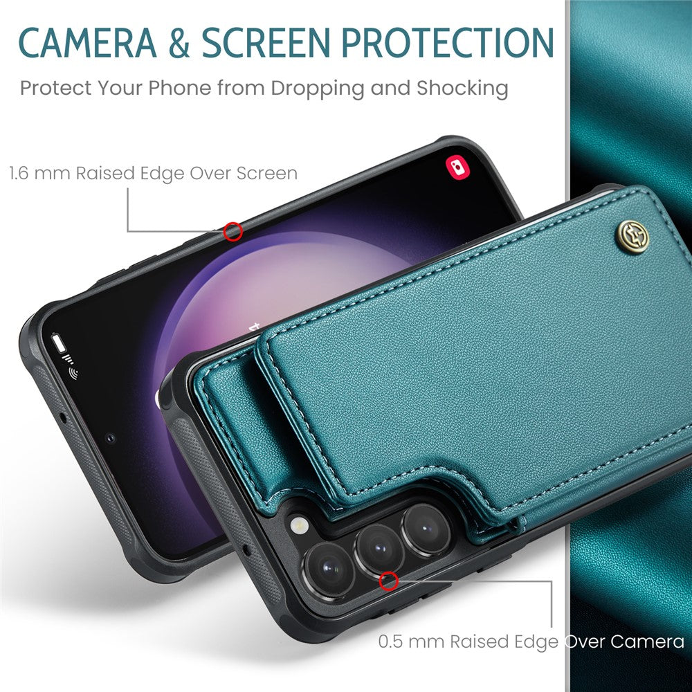 For Samsung Galaxy S23 Phone Case CASEME C22 Leather Back Cover with RFID Blocking Card Slots