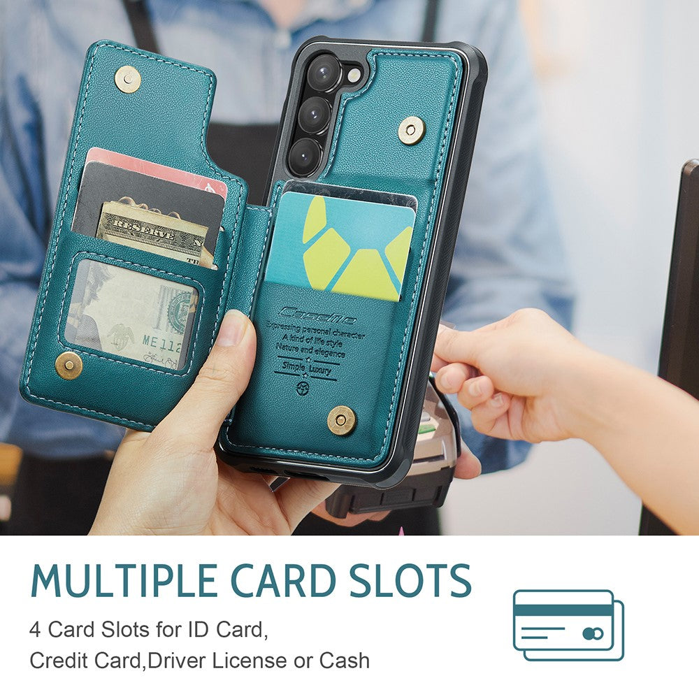 Til Samsung Galaxy S23 Telefoncover CASEME C22 Læder Bagcover med RFID Blokerende Kortpladser
