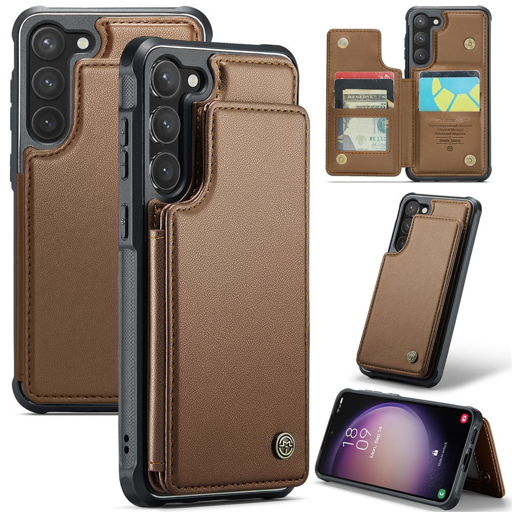 For Samsung Galaxy S23 Phone Case CASEME C22 Leather Back Cover with RFID Blocking Card Slots
