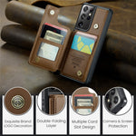 For Samsung Galaxy S21 Ultra 5G Phone Case CASEME C22 Leather Back Cover with RFID Blocking Card Slots