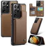 Samsung Galaxy S21 Ultra 5G mobilskal CASEME C22 Läderbaksida med RFID-blockerande kortplatser