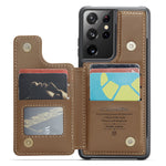 For Samsung Galaxy S21 Ultra 5G Phone Case CASEME C22 Leather Back Cover with RFID Blocking Card Slots