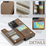 For Samsung Galaxy S21 Ultra 5G Phone Case CASEME C22 Leather Back Cover with RFID Blocking Card Slots