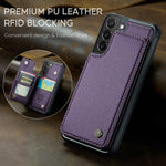 Til Samsung Galaxy S22 5G Telefoncover CASEME C22 Bagcover i Læder med RFID-blokerende Kortpladser