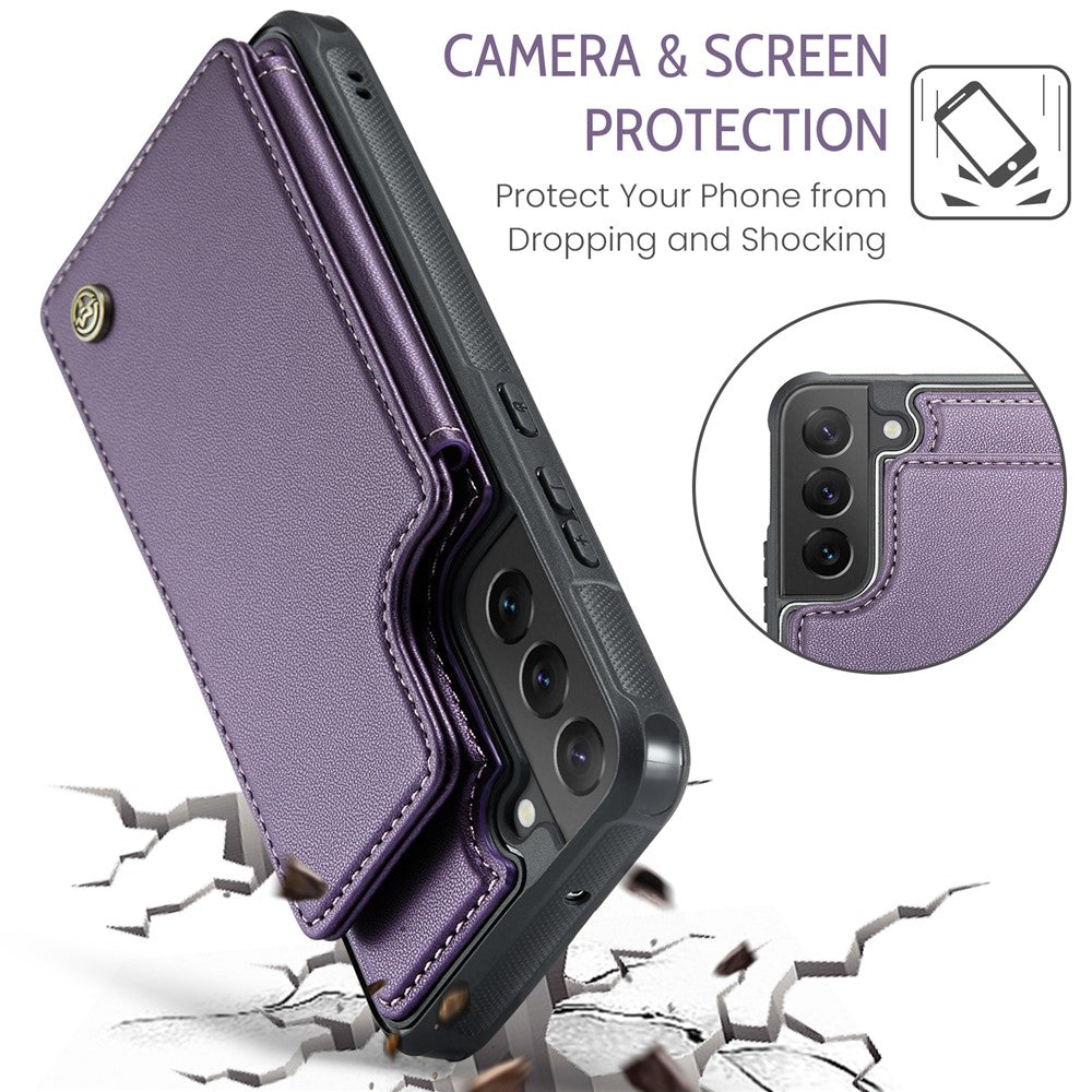 Til Samsung Galaxy S22 5G Telefoncover CASEME C22 Bagcover i Læder med RFID-blokerende Kortpladser