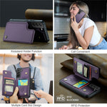 Til Samsung Galaxy S22 5G Telefoncover CASEME C22 Bagcover i Læder med RFID-blokerende Kortpladser