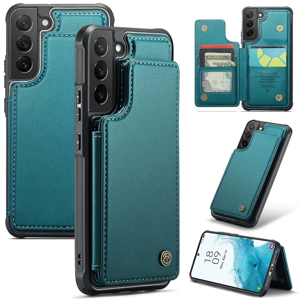 Til Samsung Galaxy S22 5G Telefoncover CASEME C22 Bagcover i Læder med RFID-blokerende Kortpladser