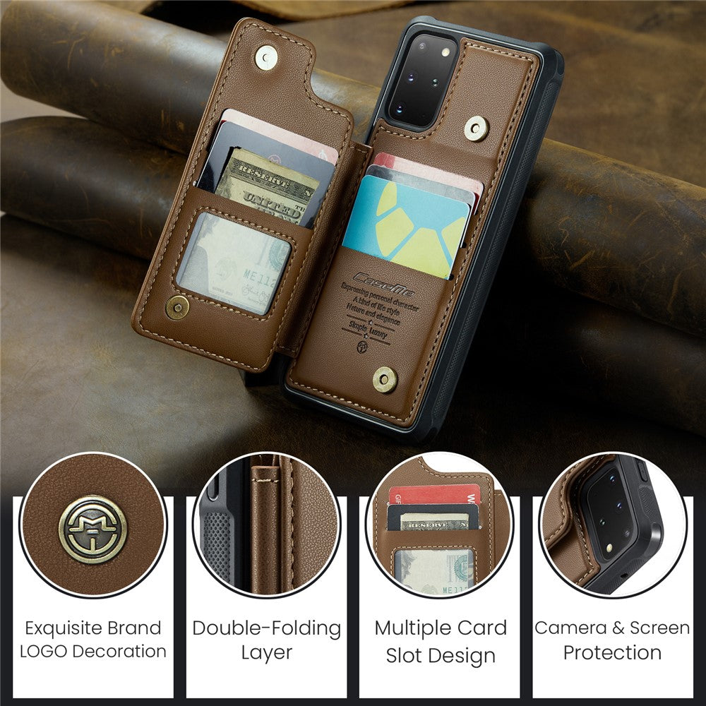 For Samsung Galaxy S20 Plus 4G / 5G Phone Case CASEME C22 Leather Back Cover with RFID Blocking Card Slots