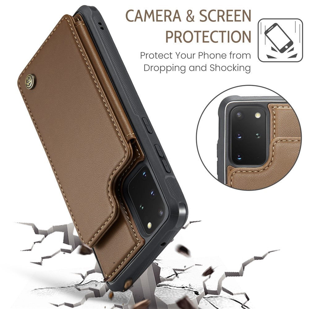 For Samsung Galaxy S20 Plus 4G / 5G Phone Case CASEME C22 Leather Back Cover with RFID Blocking Card Slots