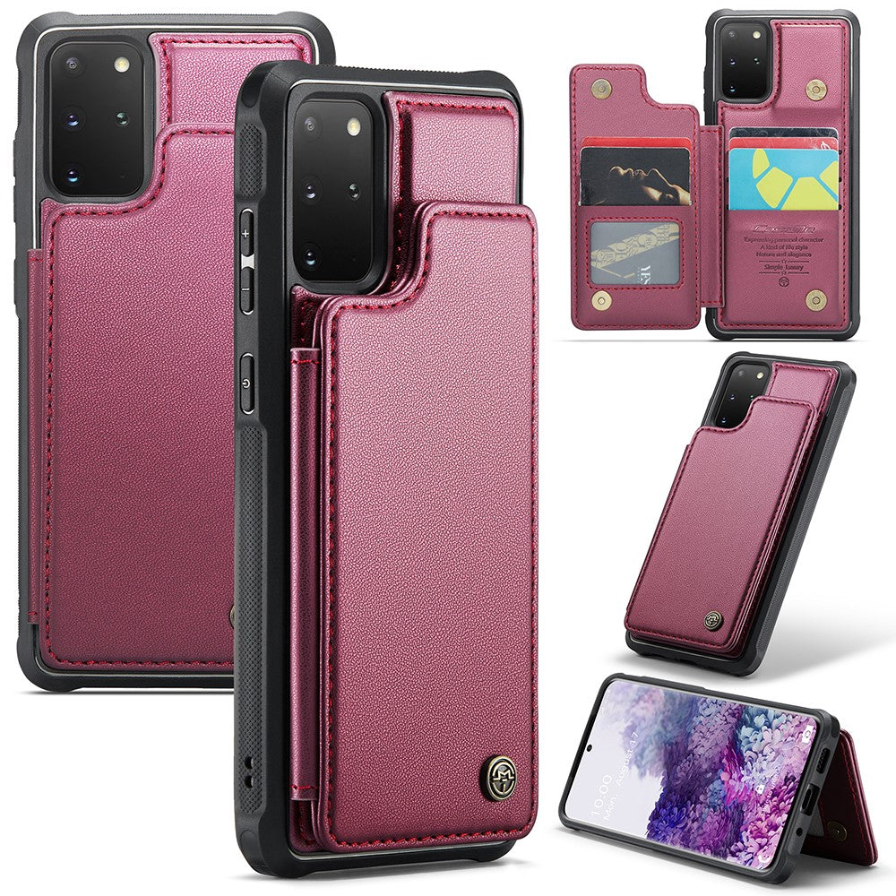 For Samsung Galaxy S20 Plus 4G / 5G Phone Case CASEME C22 Leather Back Cover with RFID Blocking Card Slots