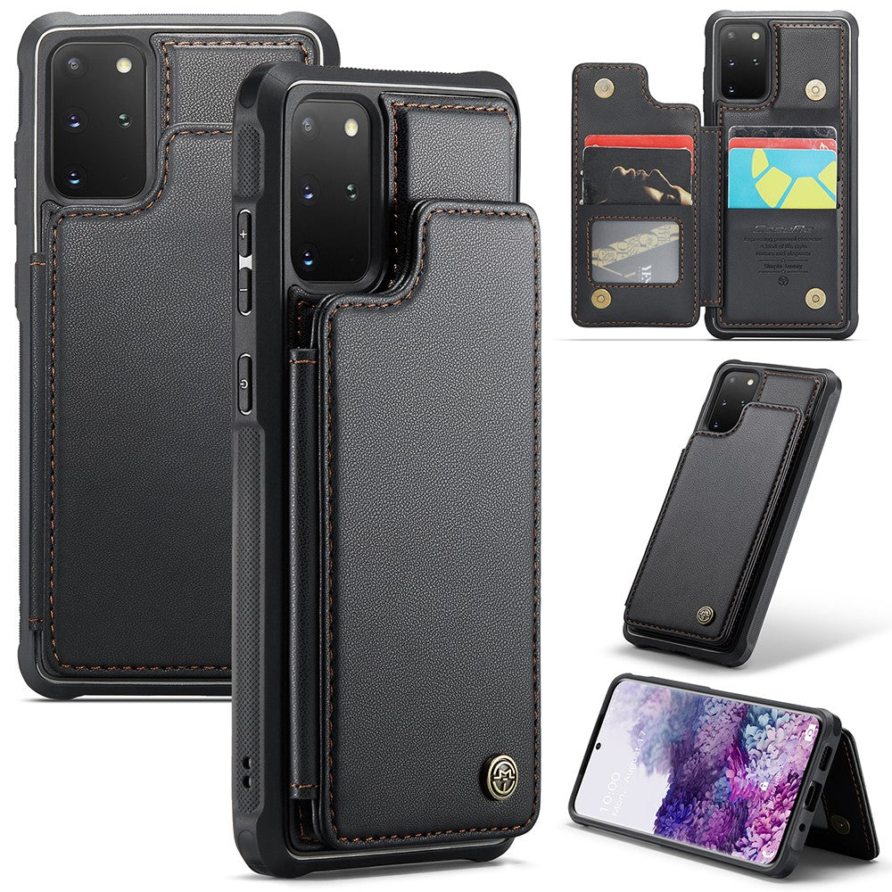 For Samsung Galaxy S20 Plus 4G / 5G Phone Case CASEME C22 Leather Back Cover with RFID Blocking Card Slots
