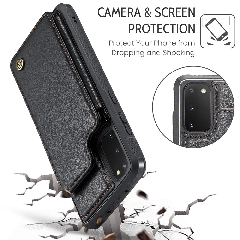 Til Samsung Galaxy S20 FE / FE 5G / S20 Lite / S20 FE 2022 Telefoncover CASEME C22 Læderbagside med RFID-blokerende kortlommer