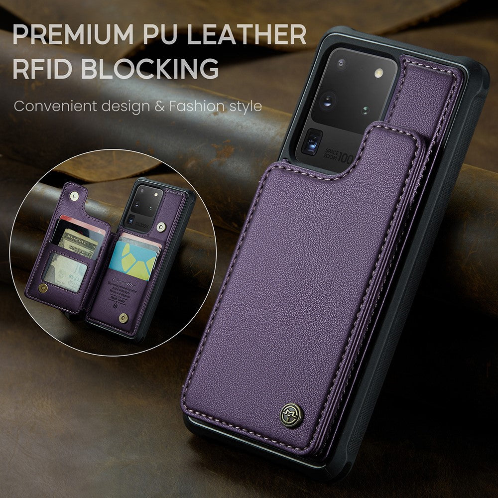 Samsung Galaxy S20 Ultra mobilskal CASEME C22 Läderbaksida med RFID-blockerande kortplatser