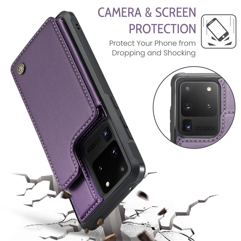 For Samsung Galaxy S20 Ultra Phone Case CASEME C22 Leather Back Cover with RFID Blocking Card Slots