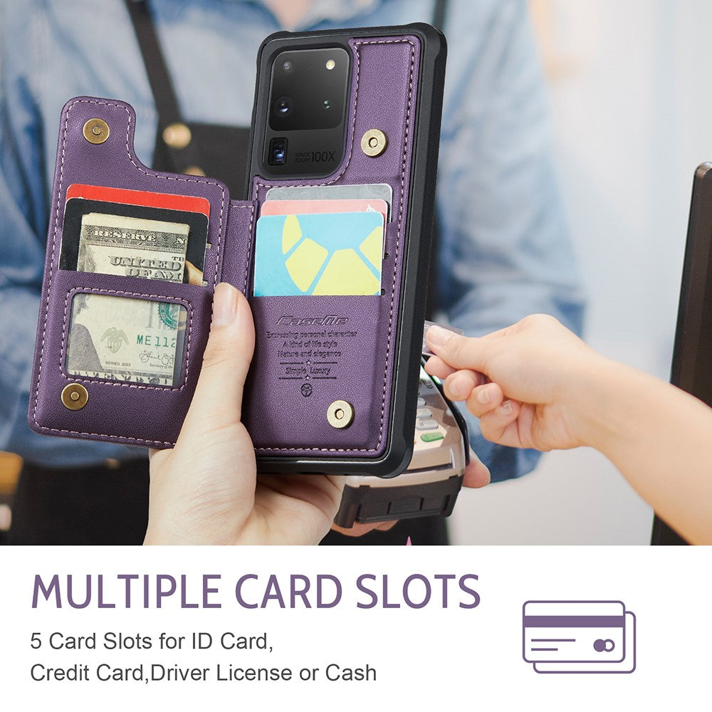 For Samsung Galaxy S20 Ultra Phone Case CASEME C22 Leather Back Cover with RFID Blocking Card Slots