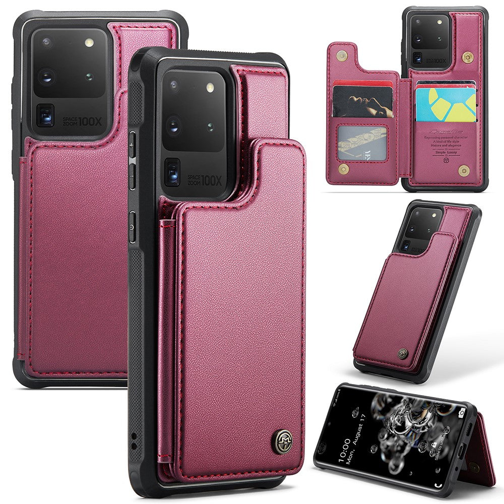 For Samsung Galaxy S20 Ultra Phone Case CASEME C22 Leather Back Cover with RFID Blocking Card Slots