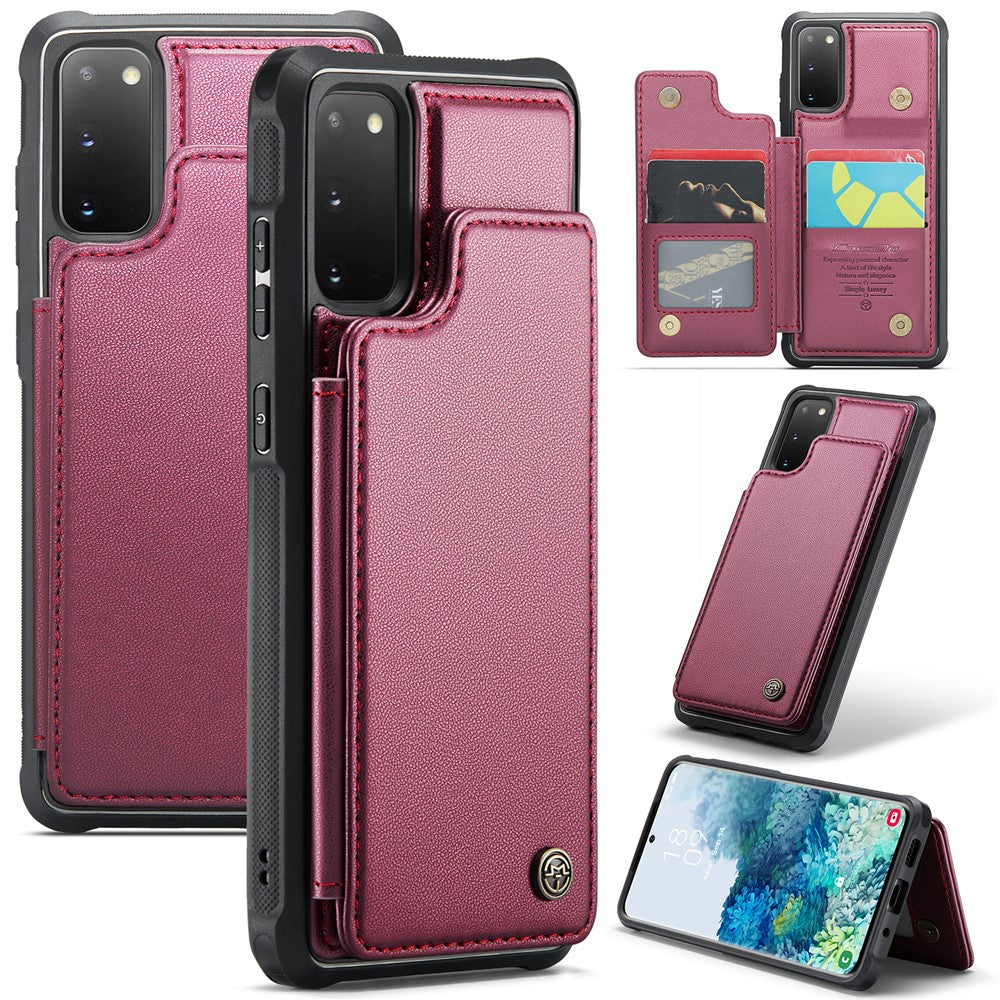 Til Samsung Galaxy S20 4G / 5G telefoncover CASEME C22 bagcover i læder med RFID-blokerende kortpladser