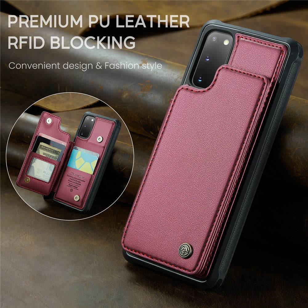 For Samsung Galaxy S20 4G / 5G Phone Case CASEME C22 Leather Back Cover with RFID Blocking Card Slots