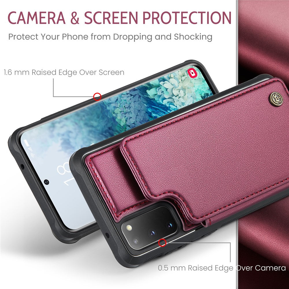 For Samsung Galaxy S20 4G / 5G Phone Case CASEME C22 Leather Back Cover with RFID Blocking Card Slots