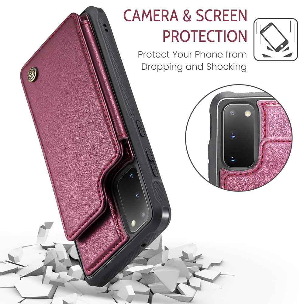 For Samsung Galaxy S20 4G / 5G Phone Case CASEME C22 Leather Back Cover with RFID Blocking Card Slots