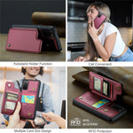 For Samsung Galaxy S20 4G / 5G Phone Case CASEME C22 Leather Back Cover with RFID Blocking Card Slots