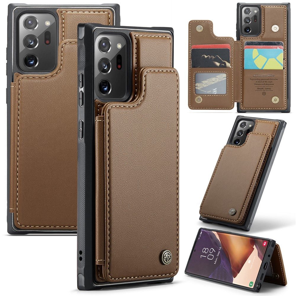 For Samsung Galaxy Note20 Ultra / Note20 Ultra 5G Phone Case CASEME C22 Leather Back Cover with RFID Blocking Card Slots