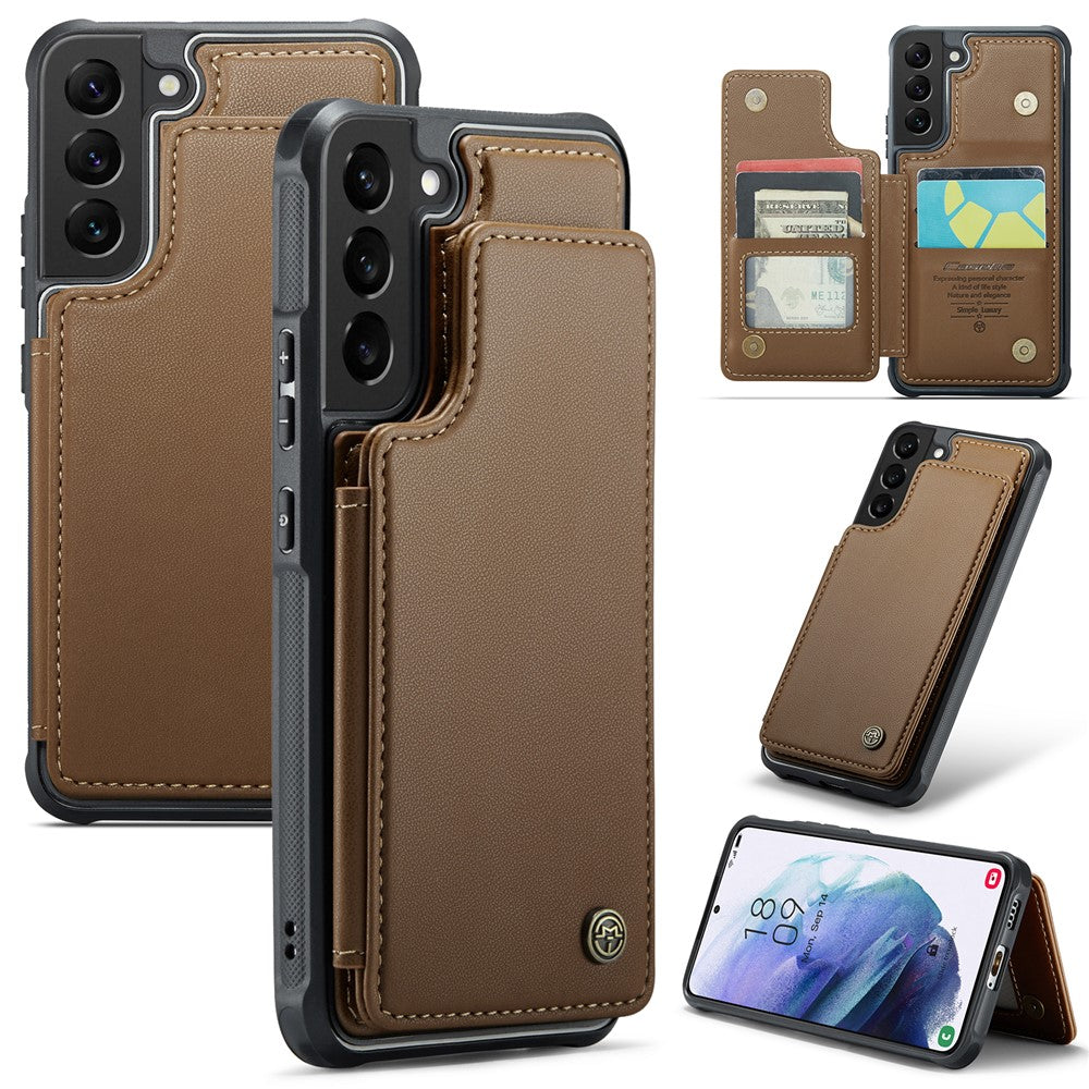 Samsung Galaxy S21 5G / 4G mobilskal CASEME C22 Läderbaksida med RFID-blockerande kortplatser